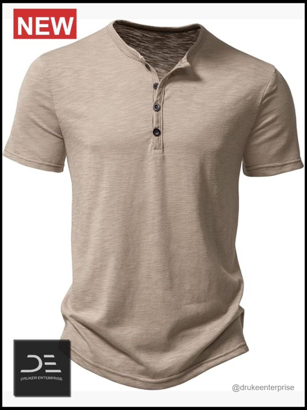 Short Sleeve Henley Shirt Casual Stretchy Slim Fit Tee